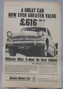 1962 Hillman Minx Original advert No.1 - Picture 1 of 1