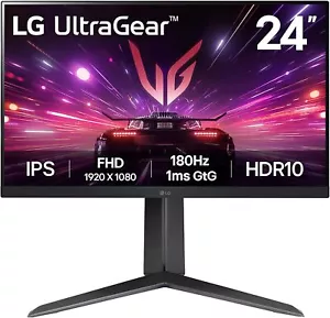 LG 24"UltraGear IPS FHD Gaming Monitor in Black 24GS60F 180Hz 1ms with FreeSync - Picture 1 of 12