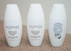 3 x KOPARI Bright As Day Sheer Mineral Face Sunscreen SPF 50 Travel Size 0.3oz - Picture 1 of 1