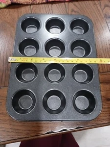 12 Cup Carbon Steel Non Stick Mini Muffin Pan Cake Mold Baking Cupcake Tray US - Picture 1 of 3