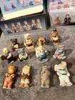 LOT 12 MINIATURES CAST  MIXED BEARS , PIGS DOG & ELEPHANT FIGURES DOLL HOUSE