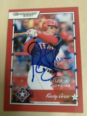 2001 Rusty Greer Texas Rangers Autographed Donruss Card  - Image 1 of 4