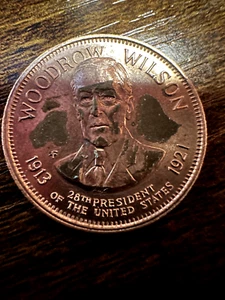 Gettone moneta Woodrow Wilson Presidential Hall Of Fame - Foto 1 di 4