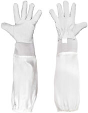 Goatskin Leather Beekeeper Gloves with Vent Long Canvas Sleeve & Elastic Cuff XL
