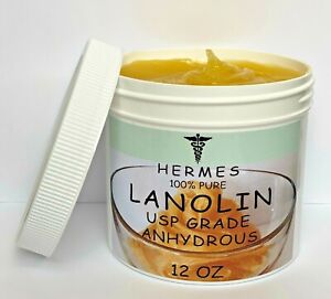 LANOLIN USP GRADE ANHYDROUS by HERMES 100% PURE 12 oz
