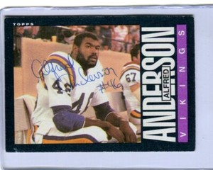 ALFRED ANDERSON 1985 Topps Football AUTOGRAPH Signed VIKINGS #90