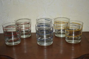 Lote De 6 Vasos De Colección Mediados De Siglo Años 50 Anchor Hocking High Ball ROCKS LINE - Imagen 1 de 24