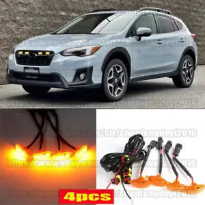 For Subaru Crosstrek 2016-24 Amber LED Front bumper Grille Running Lights Lamps - Picture 1 of 8