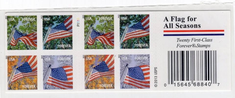 2013 Forever Flag Complete Booklet, Scott #4781b, Mint NH - Image 1 of 1
