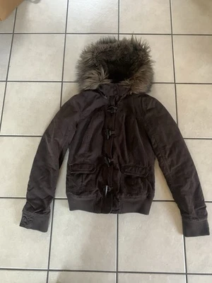 Chaqueta Abercrombie & Fitch AF Forrada de Franela de Piel Para Mujer Grande Marrón Y2K De Colección Foto 1 de 4