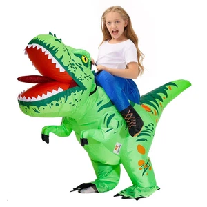 Costume Halloween Costume Dinosauro Gonfiabile Bambini Cavalcando T Rex Blow Up Divertente... - Foto 1 di 7