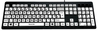 ACCURATUS - Papan Kekunci Warna-warni 2 USB Berwayar, Hitam / Putih - Image 1 of 3