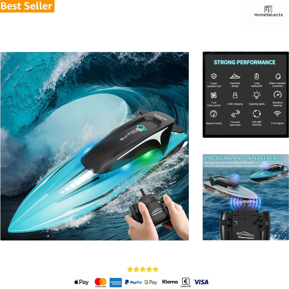 Ferngesteuertes RC Boot Hochgeschwindigkeit Wasserspielzeug Geschenk für Kinder - Bild 1 von 1
