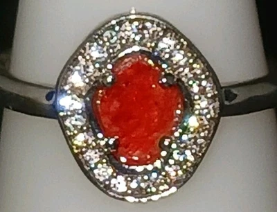 RBP3343 Size 7 ^Perfect Rendezvous^ Genuine Red Quartz On Rhodium Plating. - Image 1 of 2