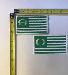 PAIR 70s Vintage Original ECOLOGY FLAG 3.5" Patch Green Peace Environment Retro - Picture 1 of 4