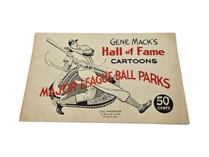 1950 Gene Mack's Hall of Fame cartoni animati Major League Ball Parks Babe Ruth vintage - Foto 1 di 14