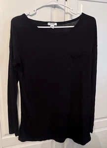 Camisa Old Navy para mujer talla pequeña pequeña negra lisa manga larga bolsillo en el pecho - Imagen 1 de 3