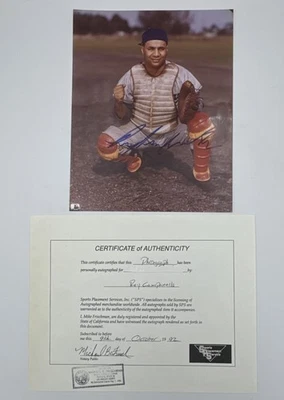Foto 10x8 assinada por Roy Campanella com certificado de autenticidade. Dodgers - Imagem 1 de 4
