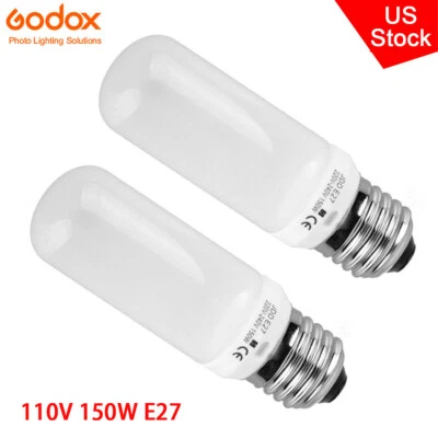 EE. UU. 2X Godox 150 W Lámpara de Modelado Bombilla E26 Enchufe para Estudio Flash Cabezal Estroboscópico Foto 1 de 4