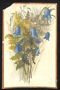 Magic Yeast Cakes Victorian Trade Card - Floral Blue Flowers - Picture 1 of 2