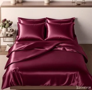 COZYOR Satin Bettwäsche-Set extra weich mit Kissen- und Deckenbezug, Seidenlook - Bild 1 von 53