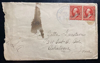 1904 Manila Filipinas Corregidor Interior Cubierta De Colección Para Oskaloosa IA Estados Unidos Foto 1 de 2