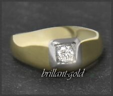 Diamant Ring, lupenrein & River 0,16ct Brillant Solitär, 585 Gelbgold & Platin