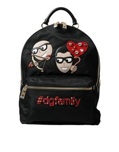 Dolce&Gabbana VULCANO Women Black Backpack Nylon #DGFAMILY Embellished Rucksack - Picture 1 of 5