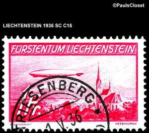 LIE 1936 SC C15 HINDENBURG 1fr ROSE CARMINE UNG FINE/VF - Picture 1 of 2
