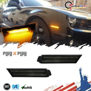 Lente ahumada Guardabarros delantero Lámpara marcadora lateral Ámbar Luz LED para Chevy Camaro 10-15 - Imagen 1 de 11