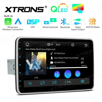 Linux 1DIN 10.1" Car Stereo Radio CarPlay/Android Auto/Mirror Link GPS FM AM RDS - Image 1 of 4