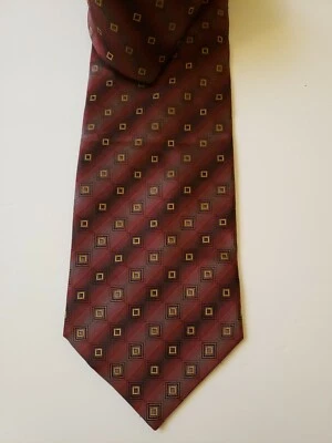 Corbata de cuello de diseñador Roberto Villini para hombre 100 % seda hecha a mano rayas rojas negocios Foto 1 de 4