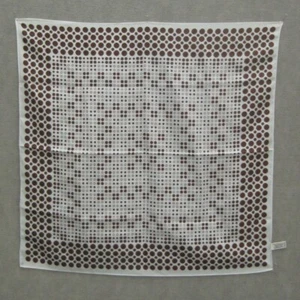 Sally Gee Brown Polkadot Scarf Square Vintage Japan Polyester 27.5 in Dots - Picture 1 of 6