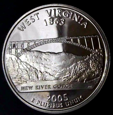 2005-S 25C State Quarter West Virginia GDC Proof CN CLAD 22rr1015-1 - Image 1 of 2