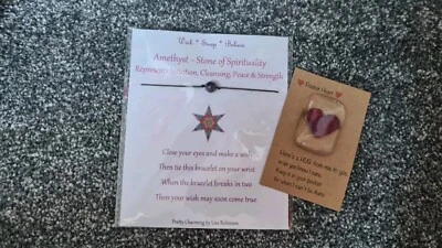 Pulsera Deseo Amatista Bolsillo Abrazo Ficha Dije Amigo Padre Niño Regalo Santa  Foto 1 de 4