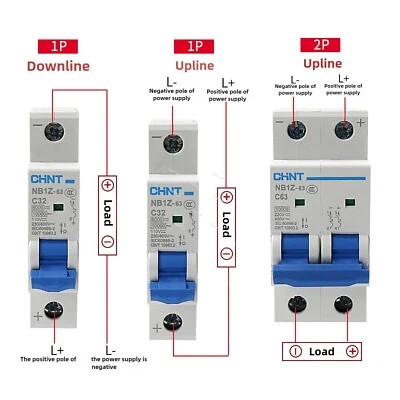 DC NB1Z Circuit Breaker Air Switch 1/2Pole 1A 2A 3A 4A 6A 10A 16A 20A 25A to 63A - Image 1 of 4