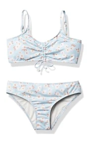 Billabong Girls' Drawstring Tank Two Piece Swim Set Size 6 Dream Blue Floral - Picture 1 of 5