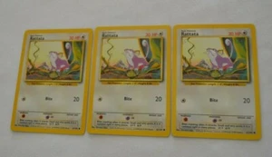 1999 POKEMON RATTATA 61/102 LOT OF THREE CARDS - Picture 1 of 3