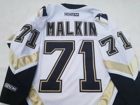 small mens Evgeni Malkin Pittsburgh Penguins Jersey white retro CCM  vegas gold Cover