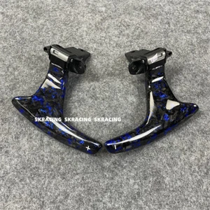 W/Blue Forged Carbon Fiber Steering Wheel Shift Paddle Fits Infiniti Q50 2014-17 - Imagen 1 de 15