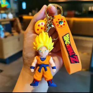 Cartoon Anime Dragon Ball Z Keychain Figure Trunks Son Goku Silicone Doll School - Picture 1 of 1