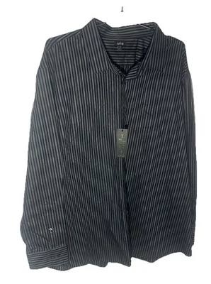 Brand New APT. 9 Men's Size 4XB Black Striped Dress Button Up Long Sleeve Shirt - Image 1 of 4