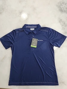 On Tour Nuance Womens Navy Blue Golf Tennis Sport 39" Chest  Web Tech Polo Top L - Picture 1 of 7