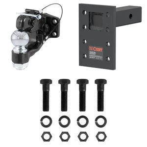Adjustable Mount Plate w/ 2-5/16in Ball & Pintle Hitch for Trailers 15K lbs CURT - Picture 1 of 13