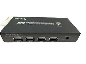 Aodafy 4K HDMI USB 3.0 1080P KVM Switch 1 Monitor 2 Computers New - Afbeelding 1 van 5