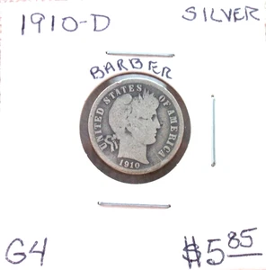 1910 DENVER BARBER MONETA ARGENTO IN BUONE CONDIZIONI. - Foto 1 di 2