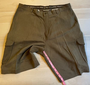 Tommy Bahama Pantalón Corto Cargo Marrón Tostado 100% Seda Talla 38 Hombre 10" Ins - Imagen 1 de 5