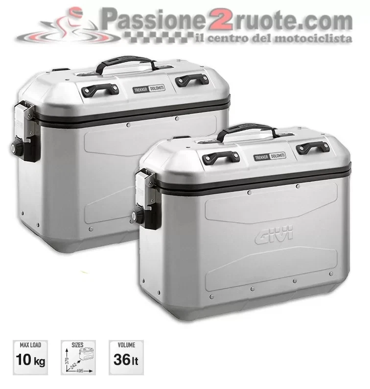 Coppia Valigie laterali Givi DLM36 Trekker Dolomiti 36 lt alluminio side bags - Immagine 1 di 1