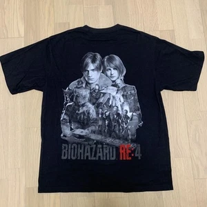 UNIQLO UT Capcom 40th BIOHAZARD RE:4 T-Shirt XL Black Leon Ashley Oversized Tee - Picture 1 of 4