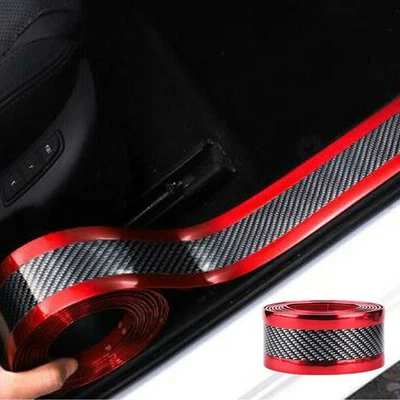 Углеродное волокно узор и красный вид двери порог протектор резиновый высокого качества 3 см * 200 см - Изображение 1 из 4